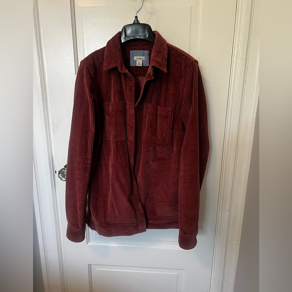 LL BEAN Burgundy Corduroy Jacket/ chore coat